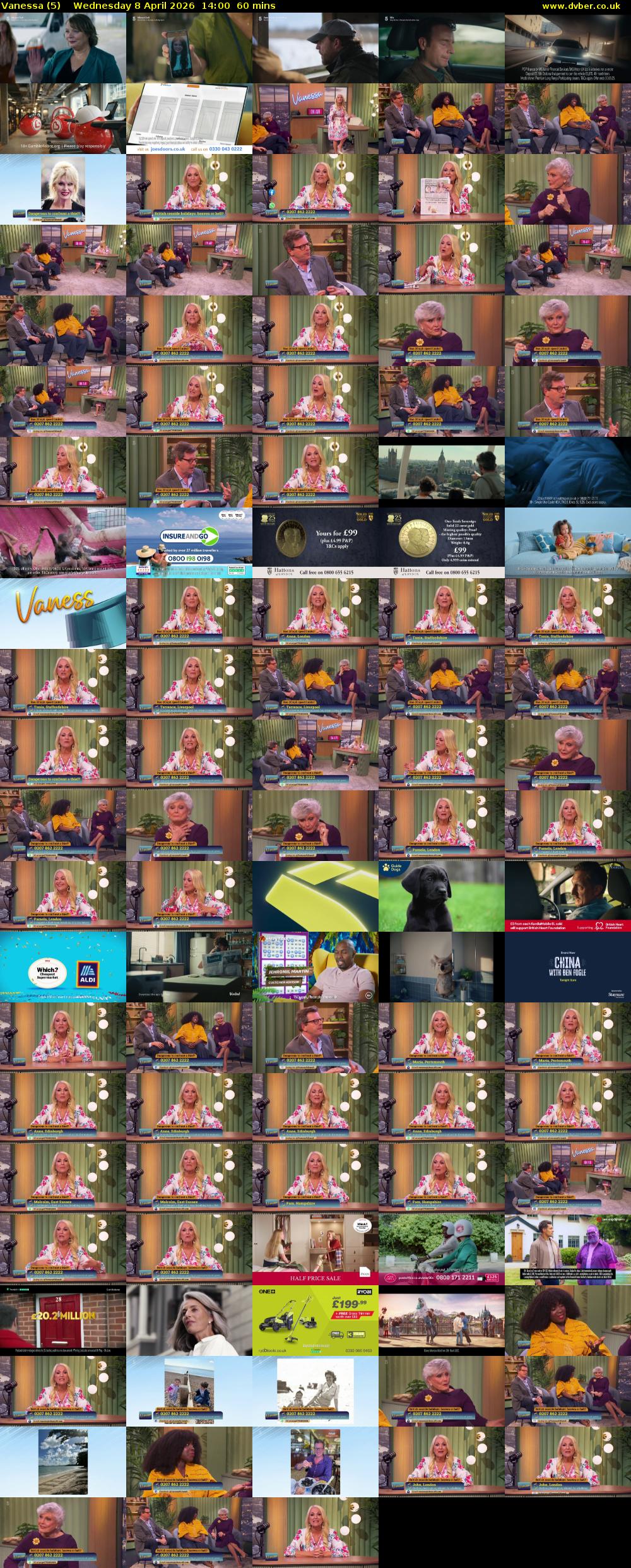 Vanessa (5) Wednesday 8 April 2026 14:00 - 15:00