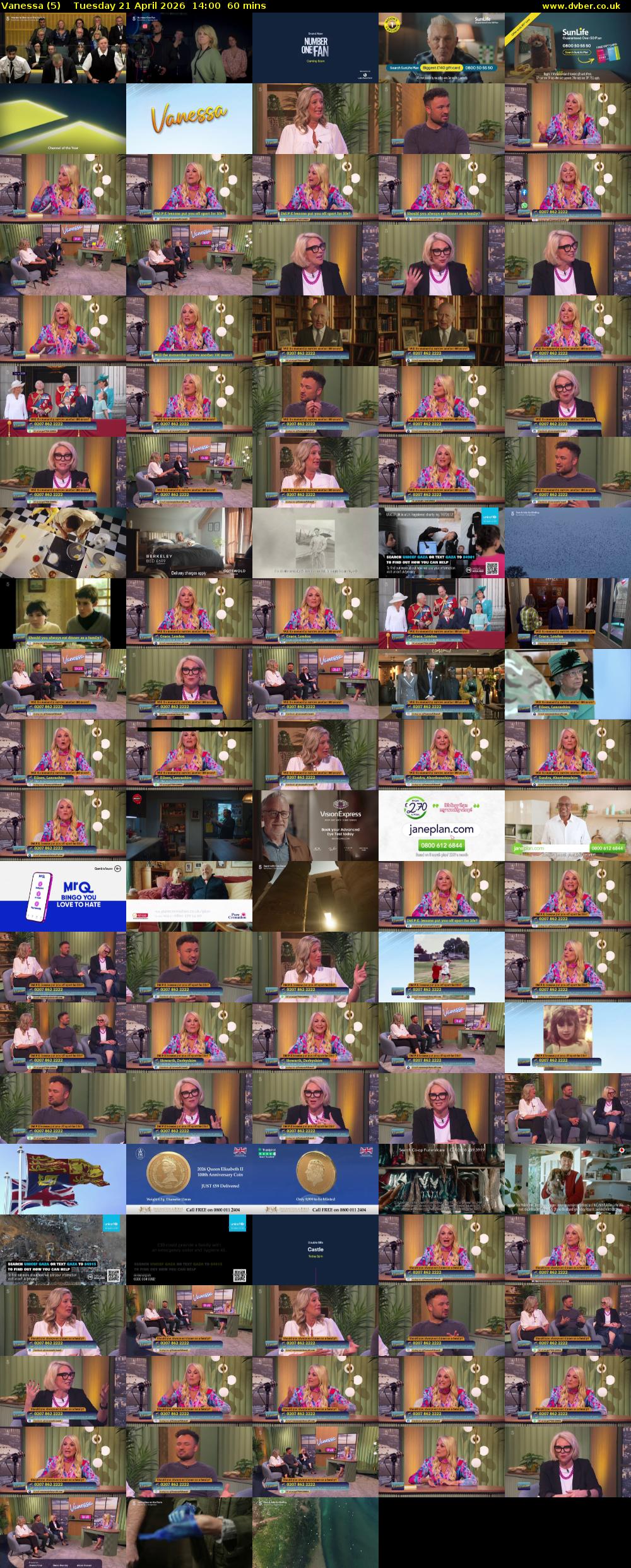 Vanessa (5) Tuesday 21 April 2026 14:00 - 15:00