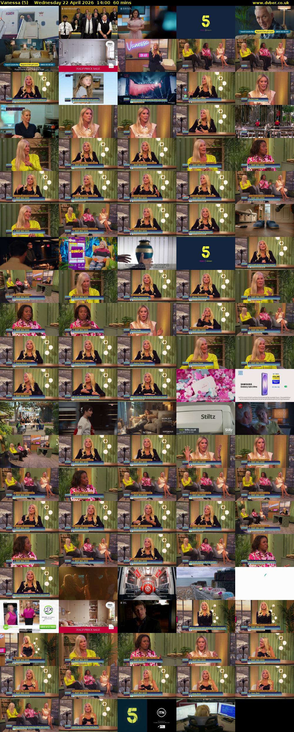 Vanessa (5) Wednesday 22 April 2026 14:00 - 15:00