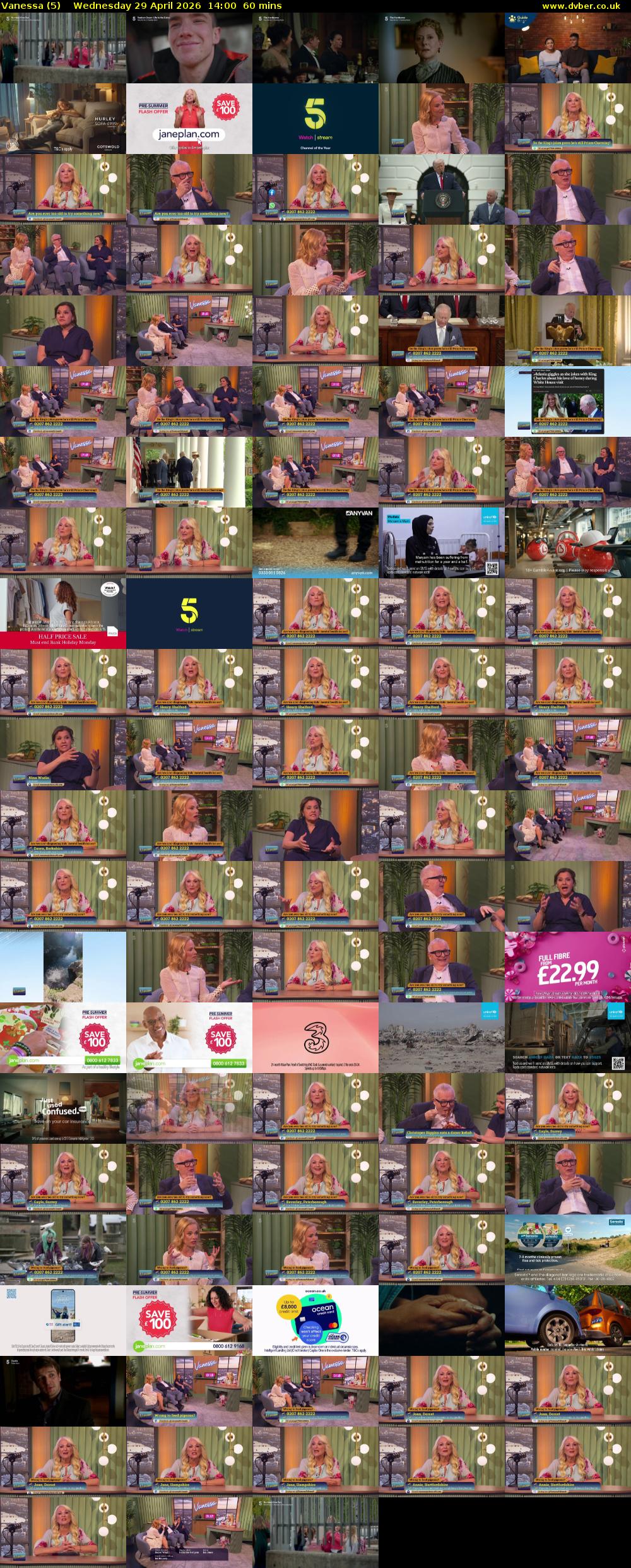 Vanessa (5) Wednesday 29 April 2026 14:00 - 15:00