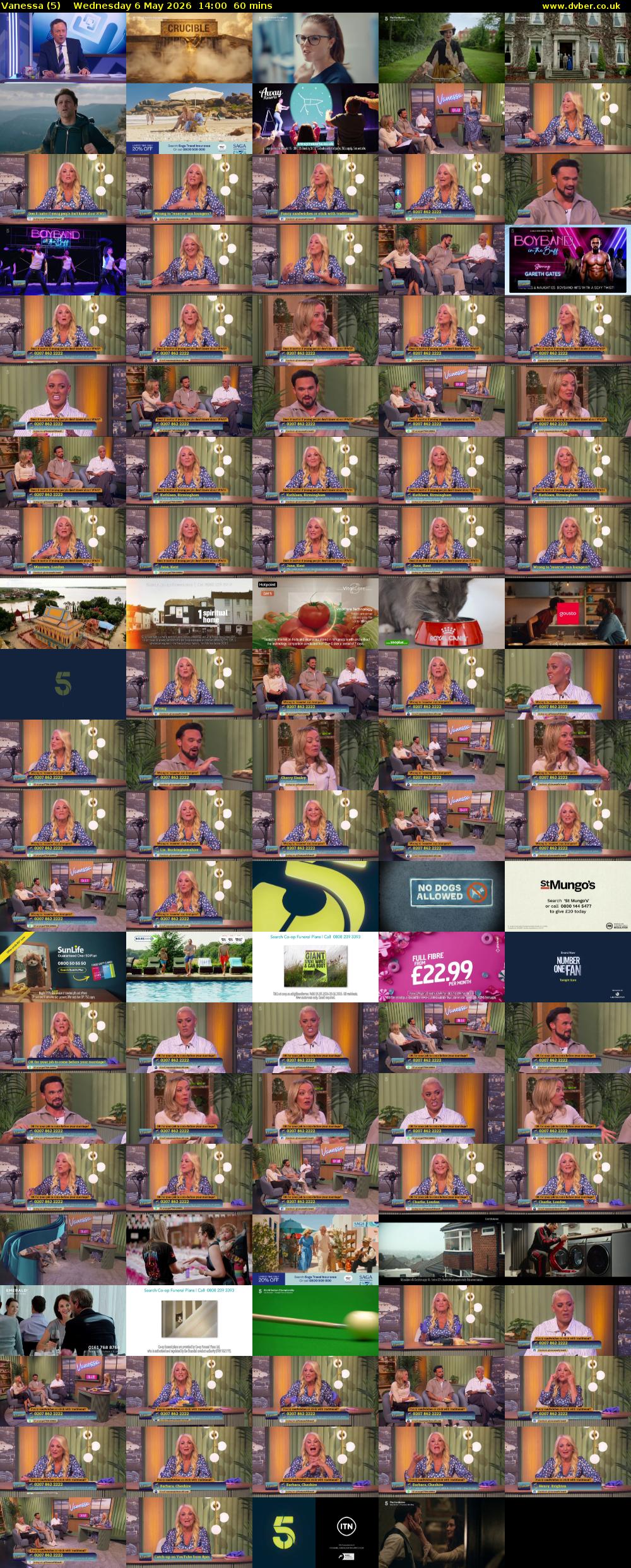 Vanessa (5) Wednesday 6 May 2026 14:00 - 15:00