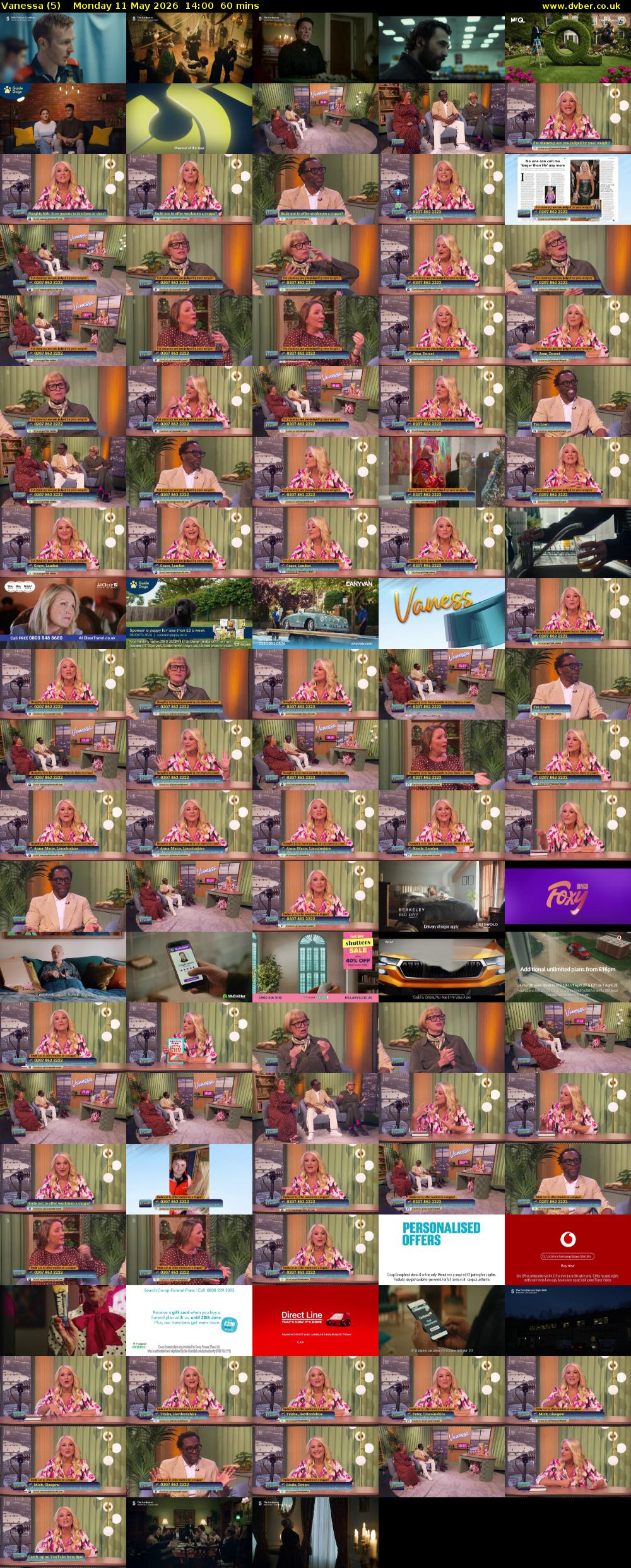 Vanessa (5) Monday 11 May 2026 14:00 - 15:00