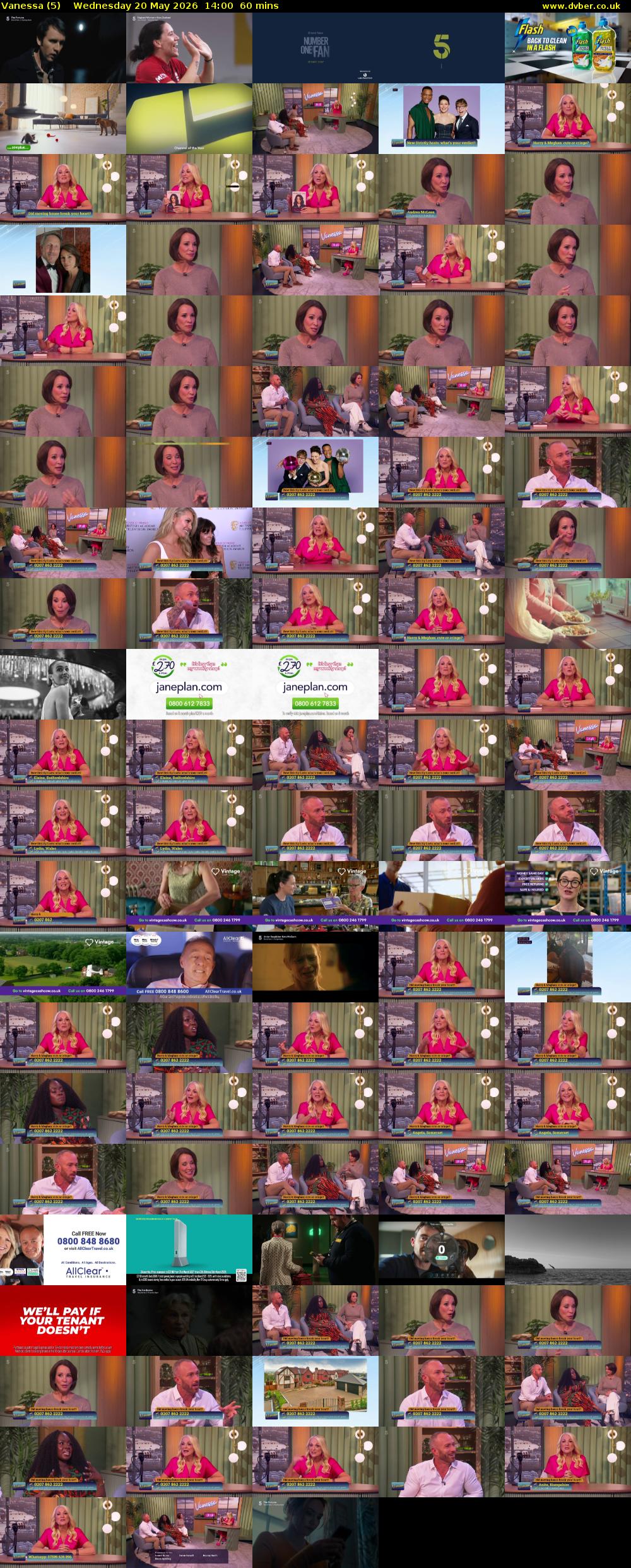 Vanessa (5) Wednesday 20 May 2026 14:00 - 15:00