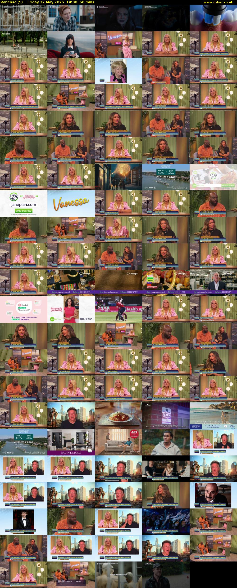 Vanessa (5) Friday 22 May 2026 14:00 - 15:00