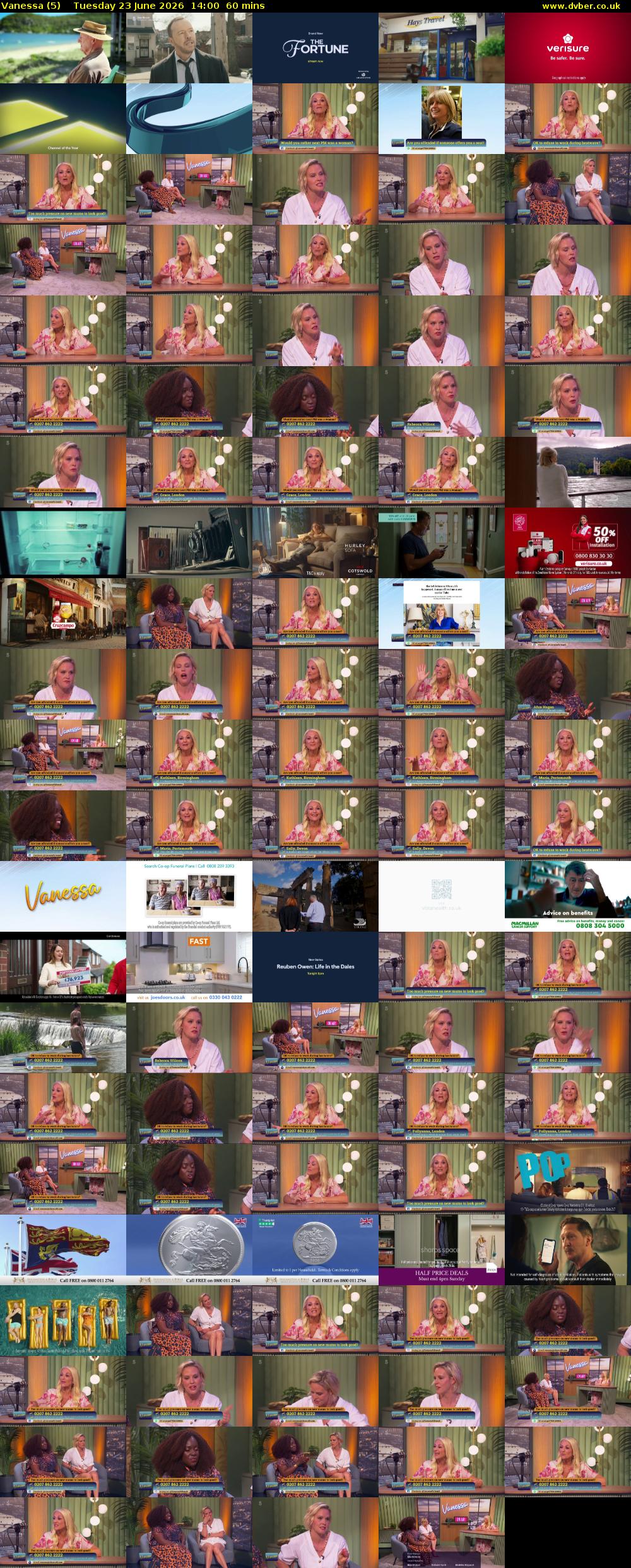 Vanessa (5) Tuesday 23 June 2026 14:00 - 15:00