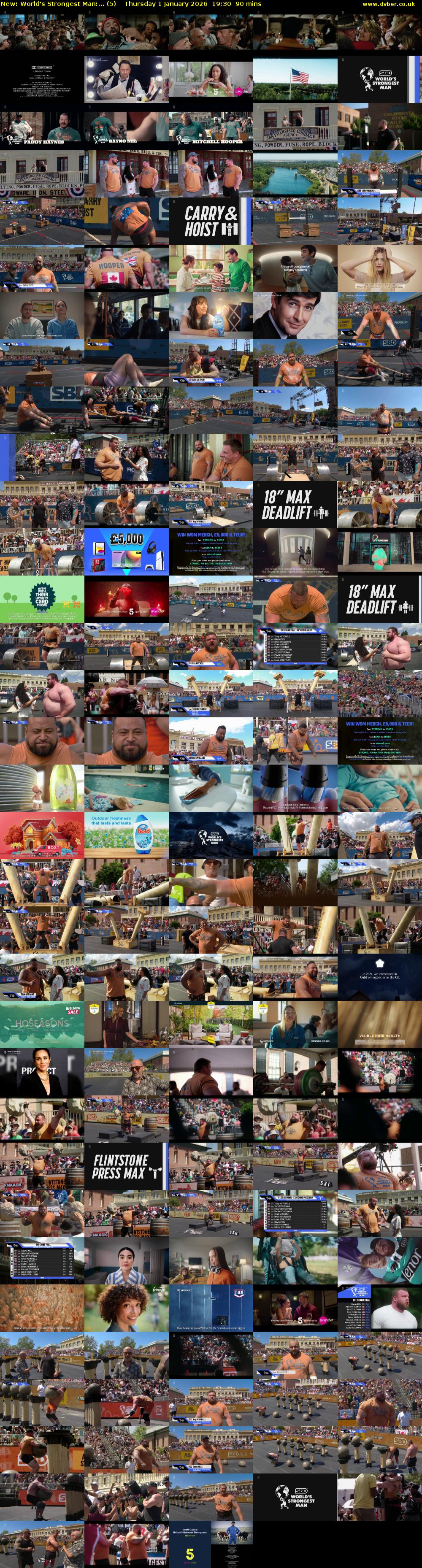 World's Strongest Man:... (5) Thursday 1 January 2026 19:30 - 21:00