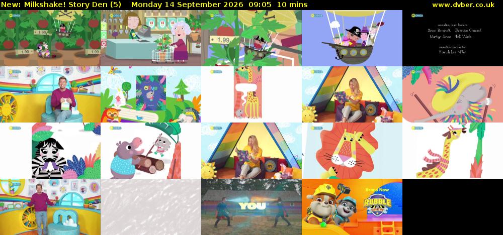 milkshake! Story Den (5) Monday 14 September 2026 09:05 - 09:15