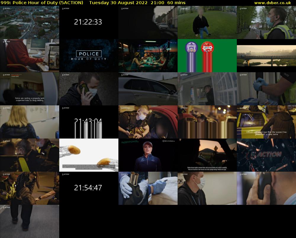 999: Police Hour of Duty (5ACTION) Tuesday 30 August 2022 21:00 - 22:00