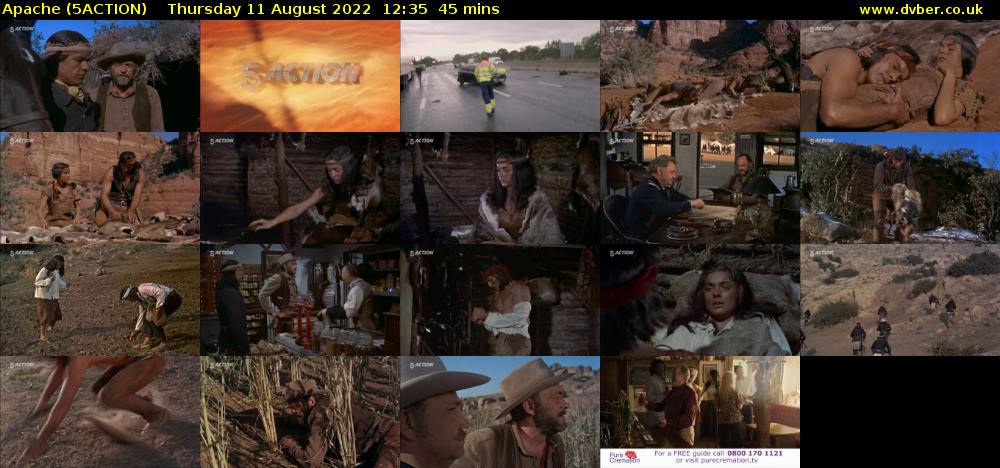 Apache (5ACTION) Thursday 11 August 2022 12:35 - 13:20