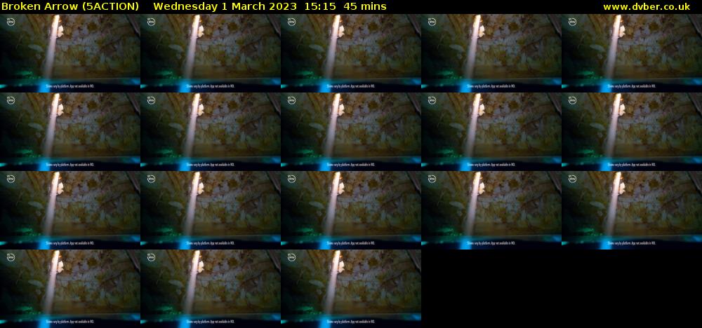 Broken Arrow (5ACTION) Wednesday 1 March 2023 15:15 - 16:00