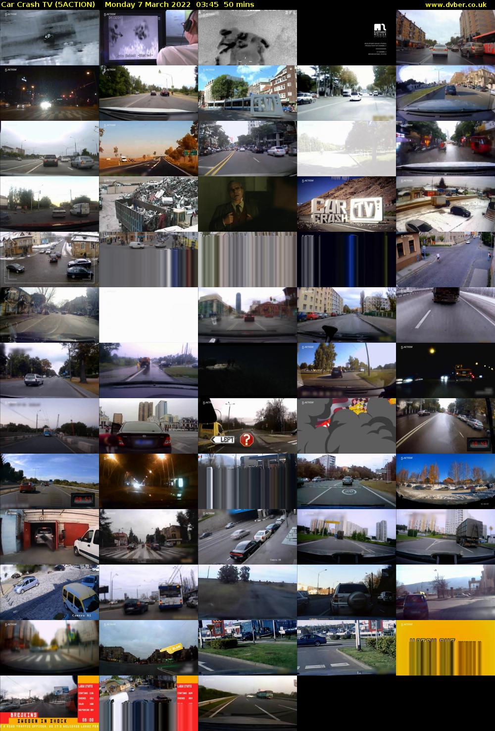 Car Crash TV (5ACTION) Monday 7 March 2022 03:45 - 04:35