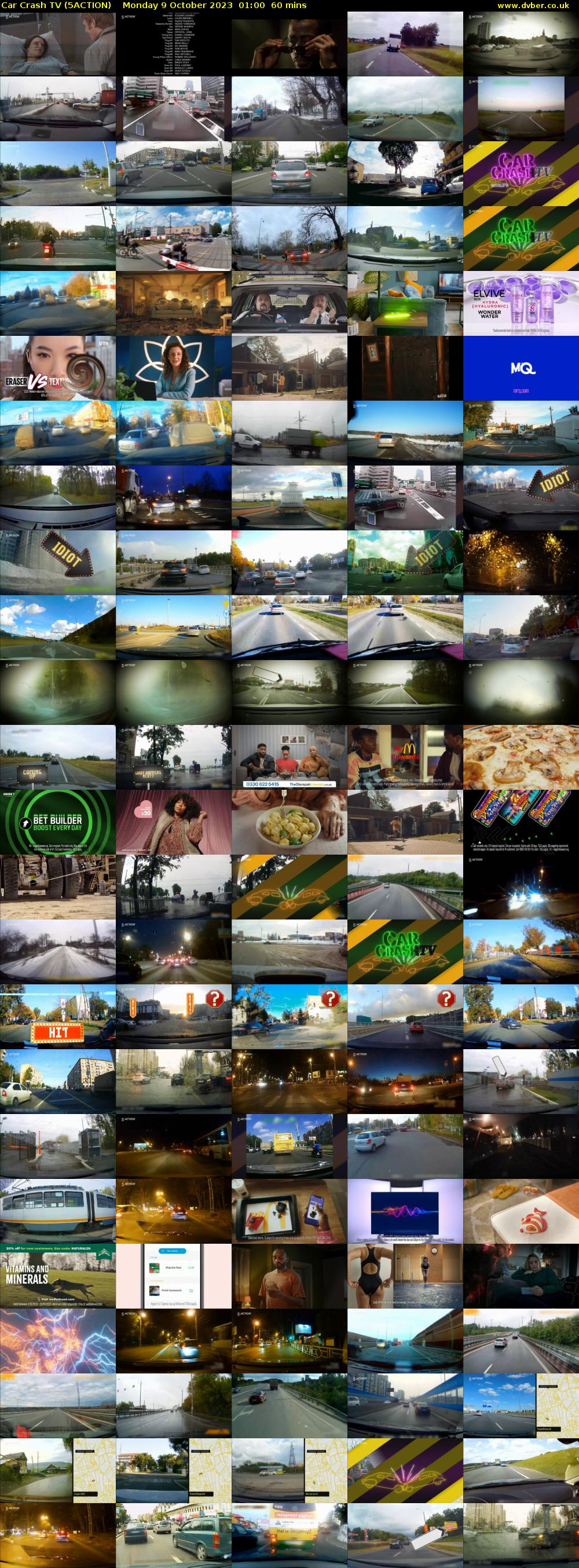 Car Crash TV (5ACTION) Monday 9 October 2023 01:00 - 02:00