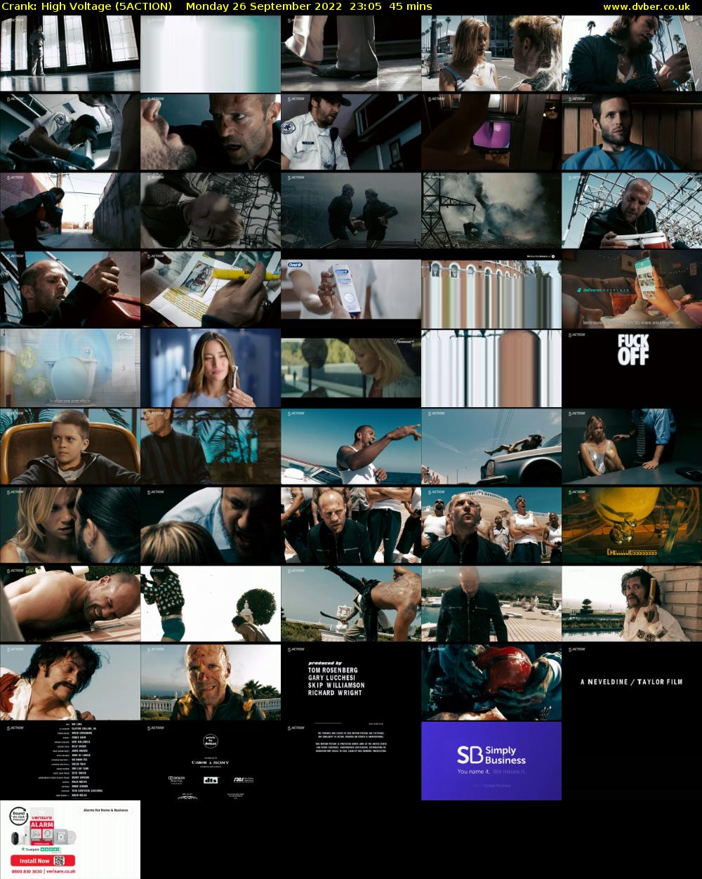 Crank: High Voltage (5ACTION) Monday 26 September 2022 23:05 - 23:50