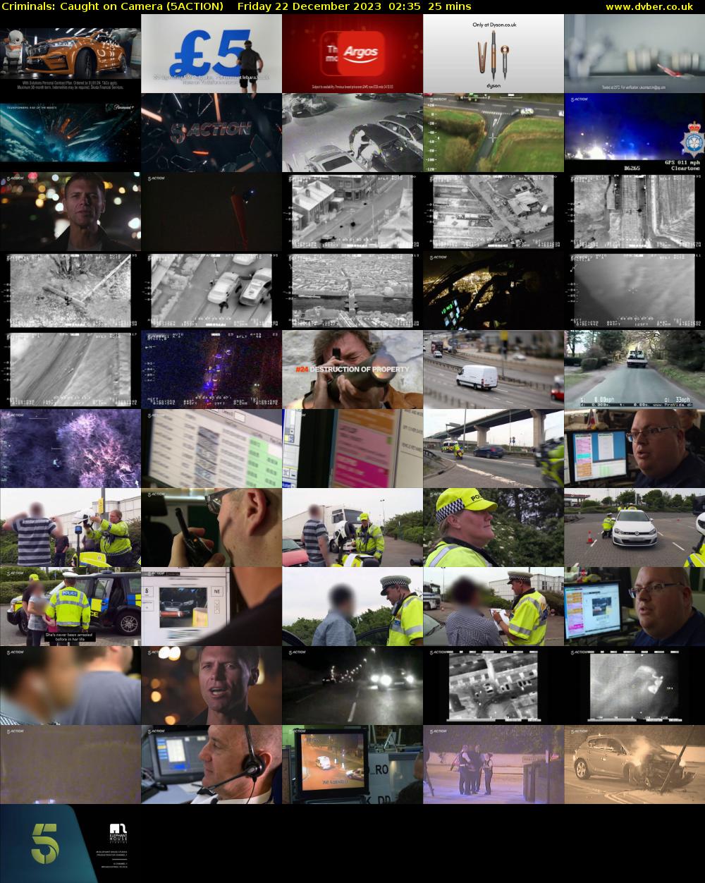 Criminals: Caught on Camera (5ACTION) Friday 22 December 2023 02:35 - 03:00