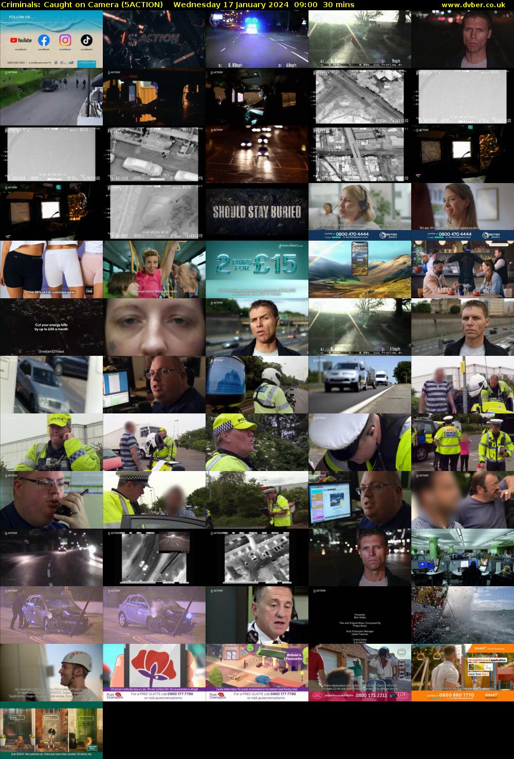 Criminals: Caught on Camera (5ACTION) Wednesday 17 January 2024 09:00 - 09:30