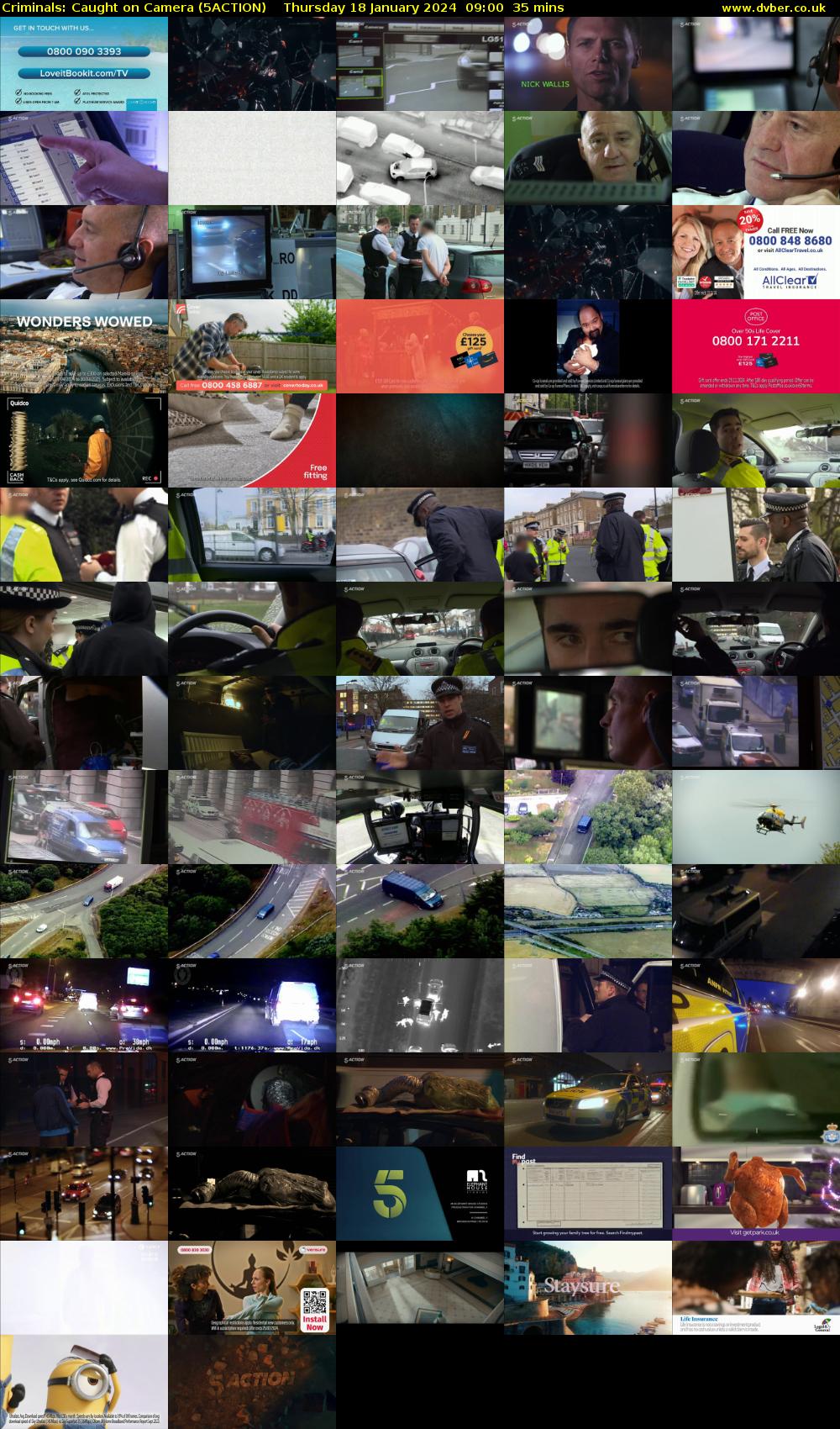 Criminals: Caught on Camera (5ACTION) Thursday 18 January 2024 09:00 - 09:35