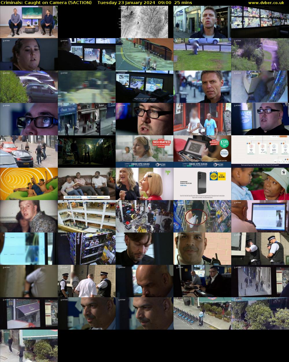 Criminals: Caught on Camera (5ACTION) Tuesday 23 January 2024 09:00 - 09:25