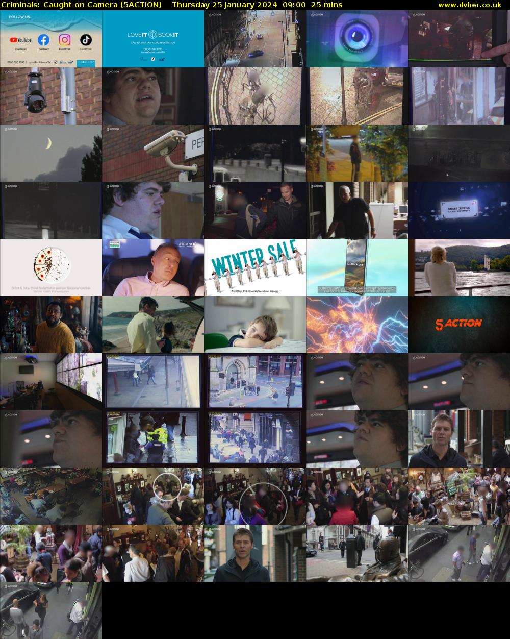 Criminals: Caught on Camera (5ACTION) Thursday 25 January 2024 09:00 - 09:25
