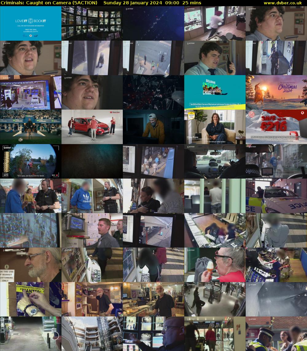 Criminals: Caught on Camera (5ACTION) Sunday 28 January 2024 09:00 - 09:25
