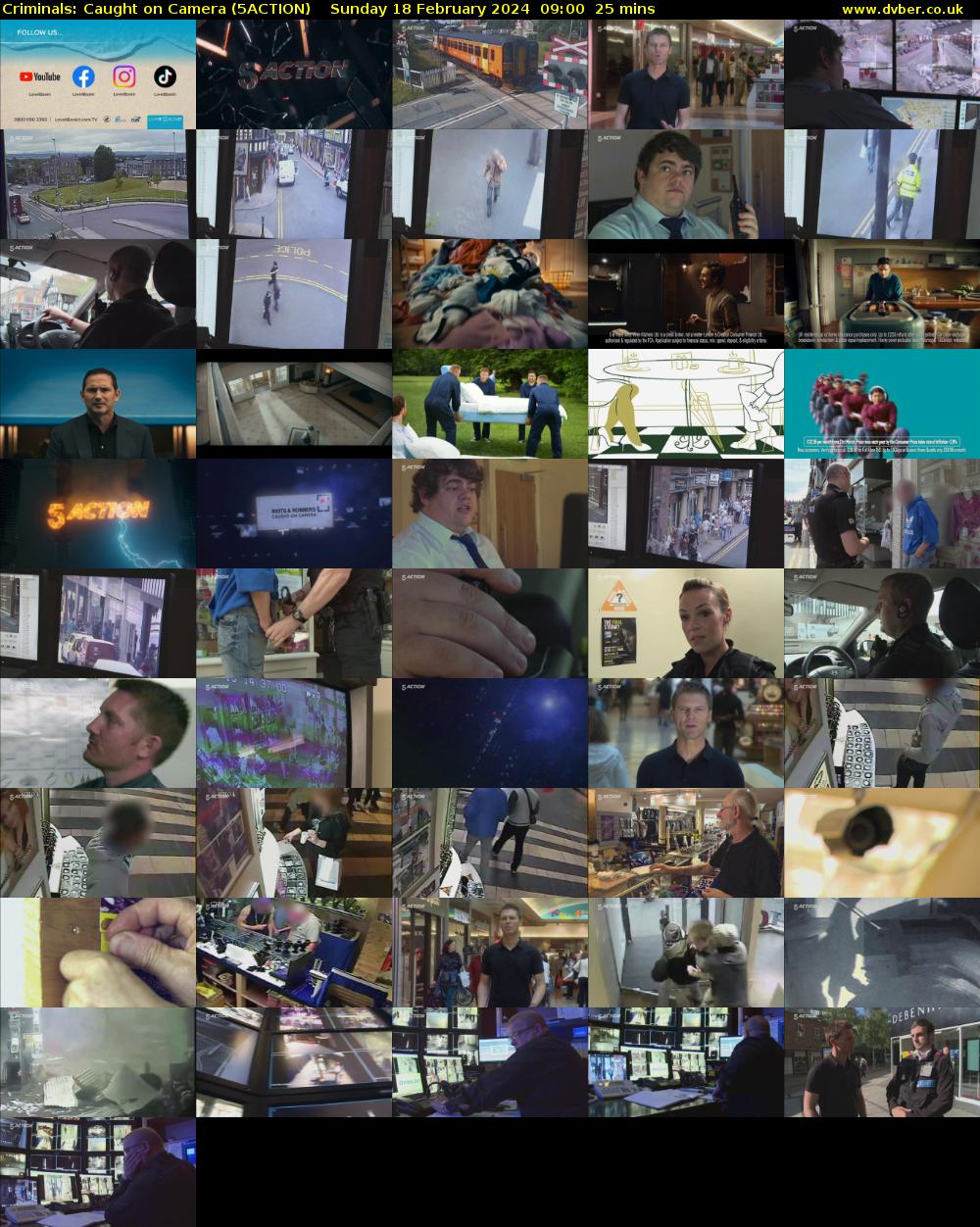Criminals: Caught on Camera (5ACTION) Sunday 18 February 2024 09:00 - 09:25