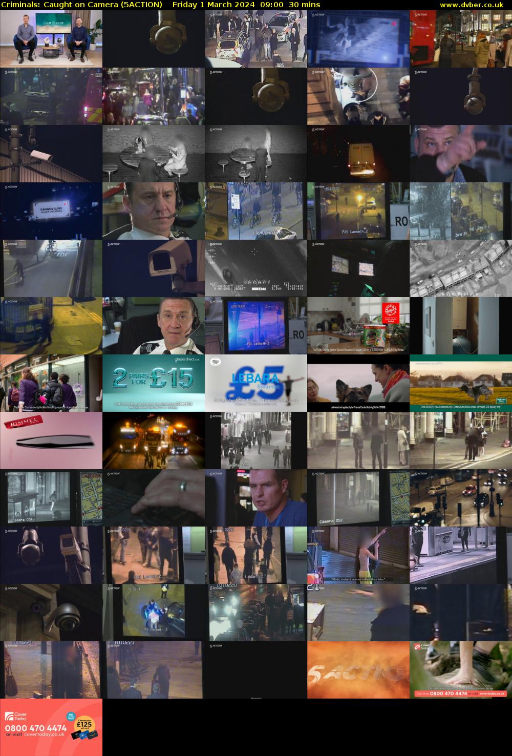 Criminals: Caught on Camera (5ACTION) Friday 1 March 2024 09:00 - 09:30