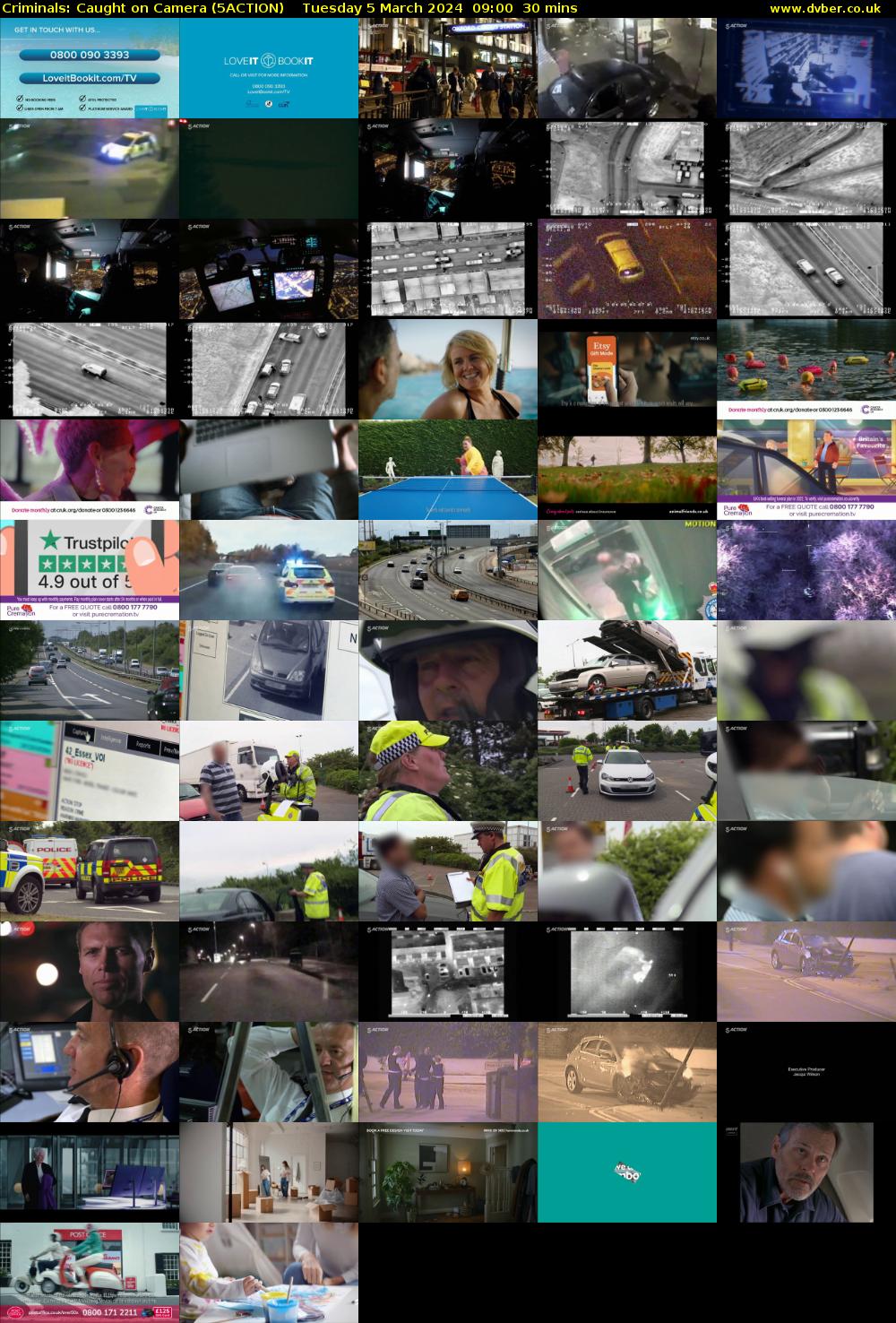 Criminals: Caught on Camera (5ACTION) Tuesday 5 March 2024 09:00 - 09:30