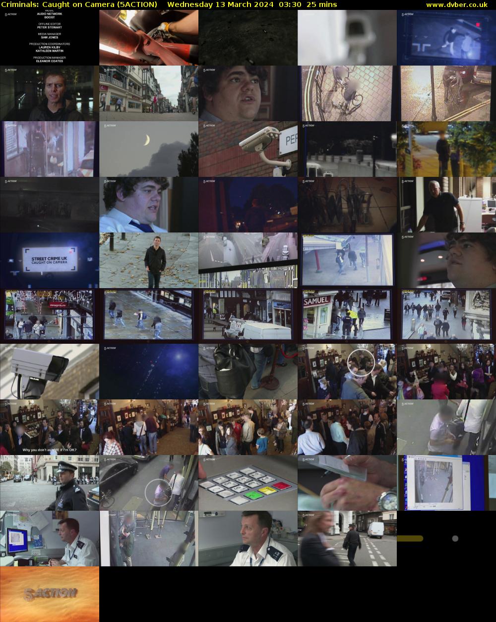 Criminals: Caught on Camera (5ACTION) Wednesday 13 March 2024 03:30 - 03:55