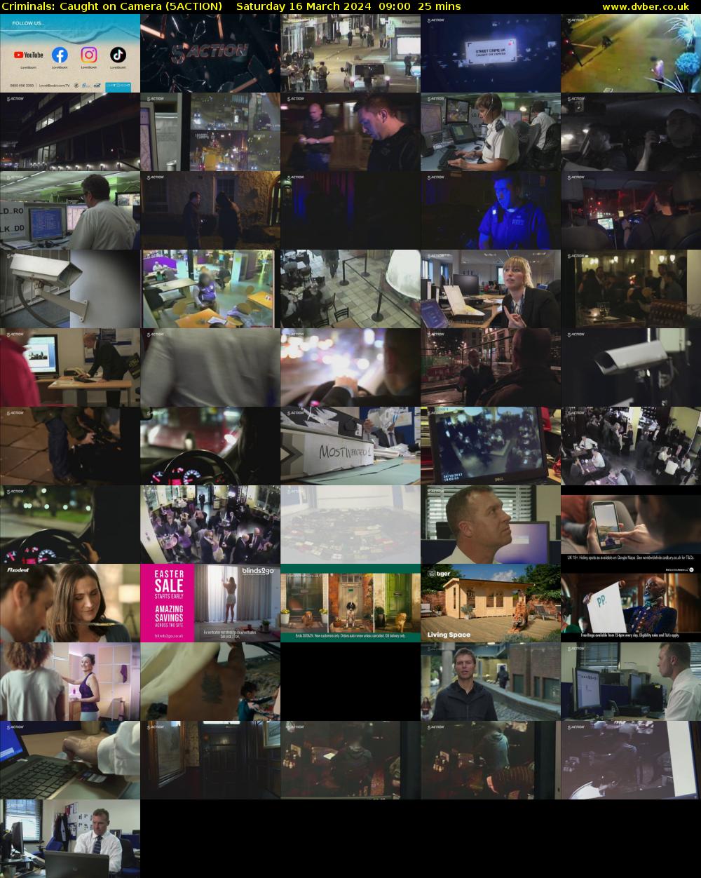 Criminals: Caught on Camera (5ACTION) Saturday 16 March 2024 09:00 - 09:25
