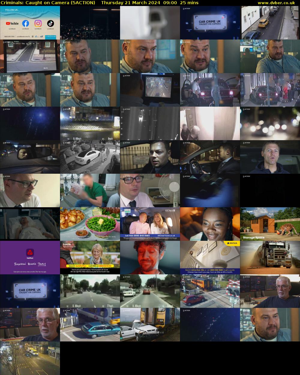 Criminals: Caught on Camera (5ACTION) Thursday 21 March 2024 09:00 - 09:25
