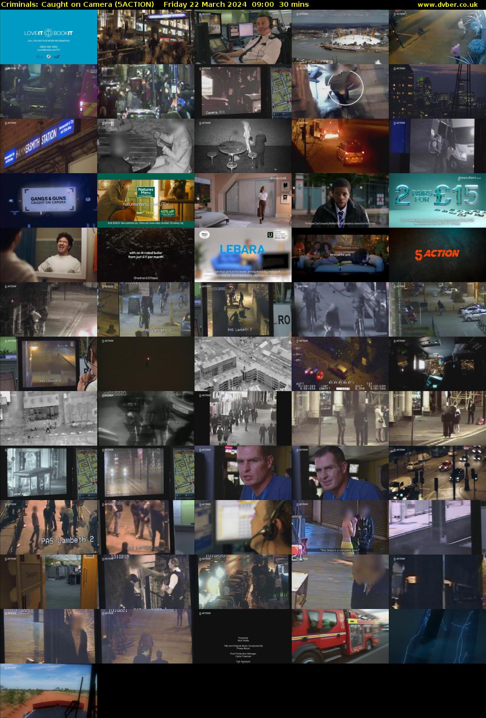 Criminals: Caught on Camera (5ACTION) Friday 22 March 2024 09:00 - 09:30