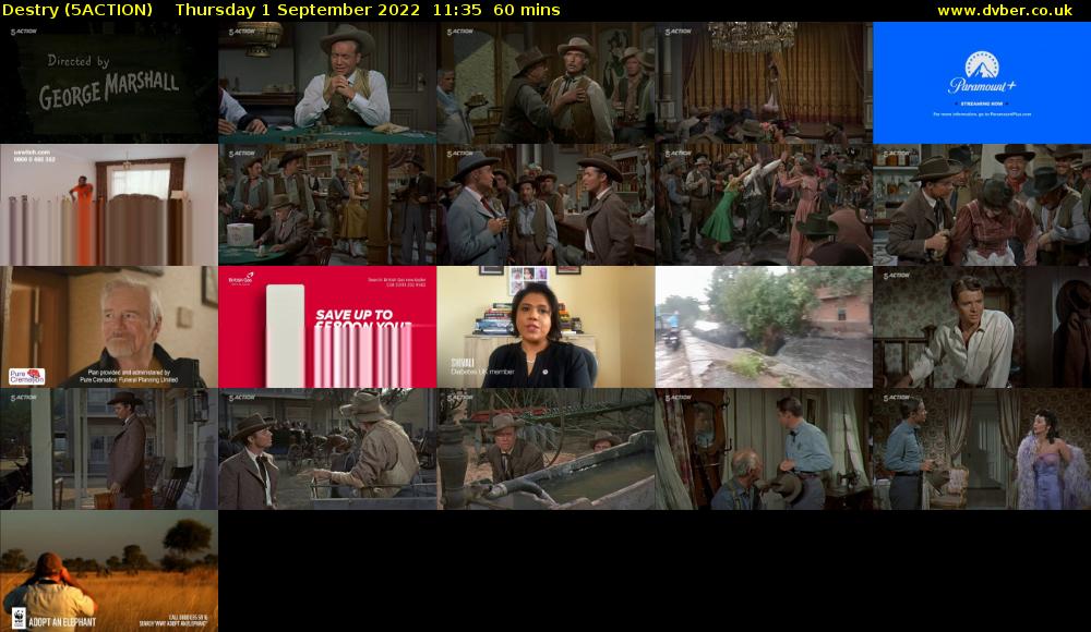 Destry (5ACTION) Thursday 1 September 2022 11:35 - 12:35