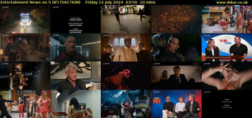 Entertainment News on 5 (8') (5ACTION) Friday 12 July 2024 03:50 - 04:00