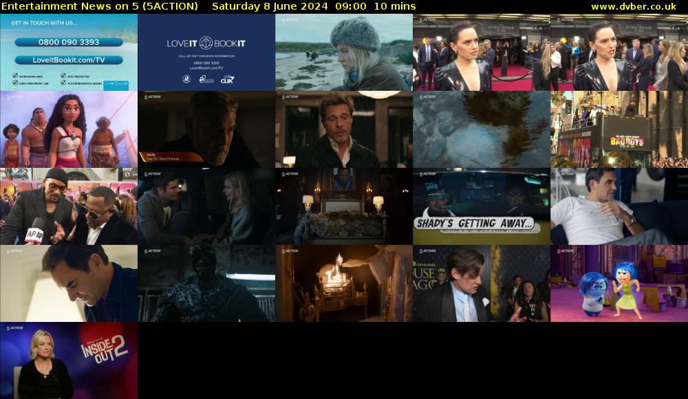 Entertainment News on 5 (5ACTION) Saturday 8 June 2024 09:00 - 09:10