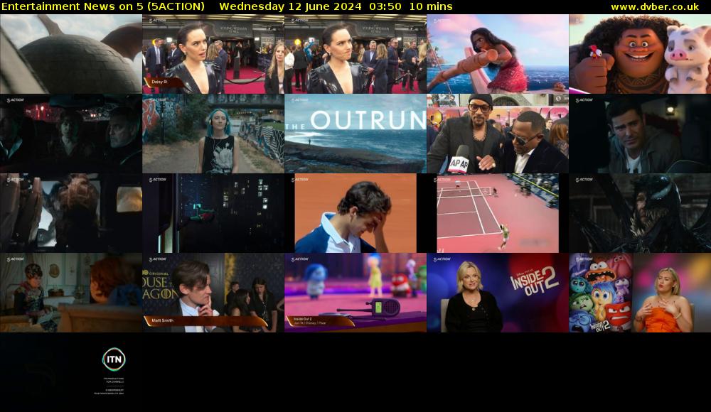 Entertainment News on 5 (5ACTION) Wednesday 12 June 2024 03:50 - 04:00