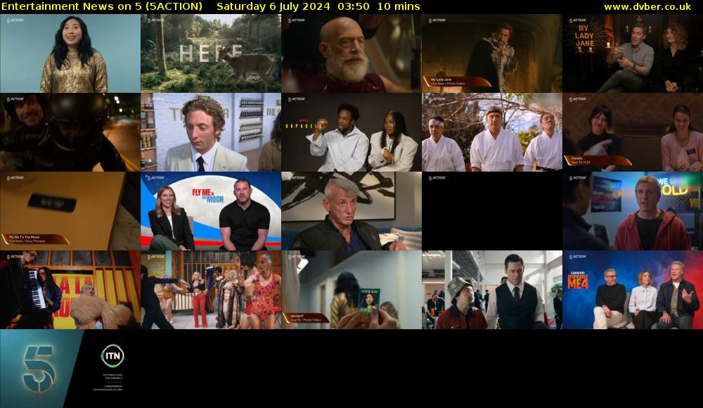 Entertainment News on 5 (5ACTION) Saturday 6 July 2024 03:50 - 04:00