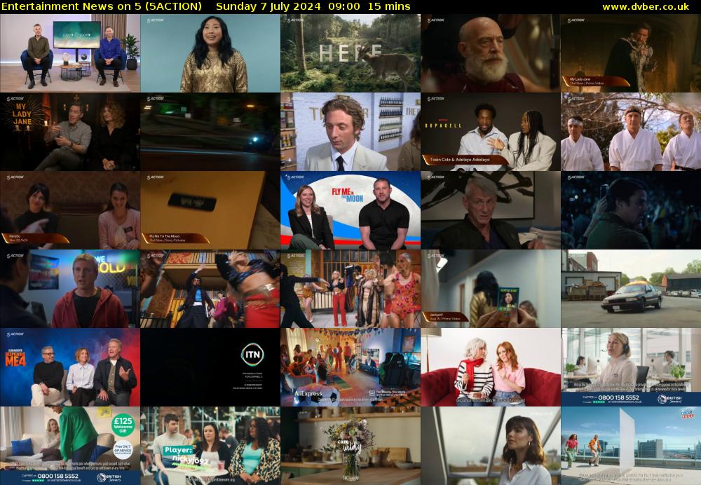 Entertainment News on 5 (5ACTION) Sunday 7 July 2024 09:00 - 09:15