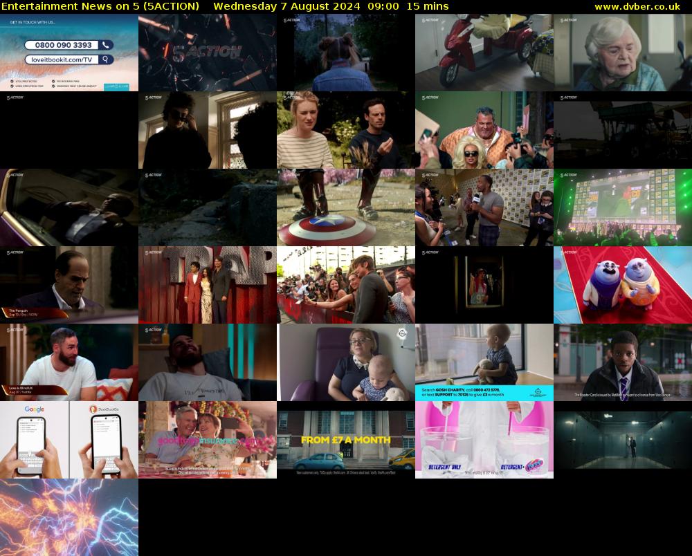 Entertainment News on 5 (5ACTION) Wednesday 7 August 2024 09:00 - 09:15