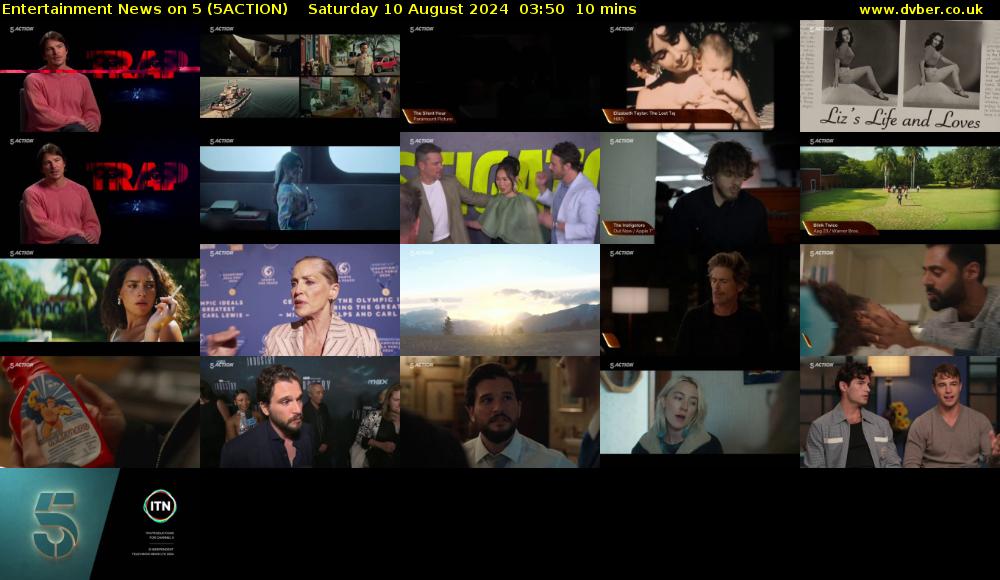 Entertainment News on 5 (5ACTION) Saturday 10 August 2024 03:50 - 04:00