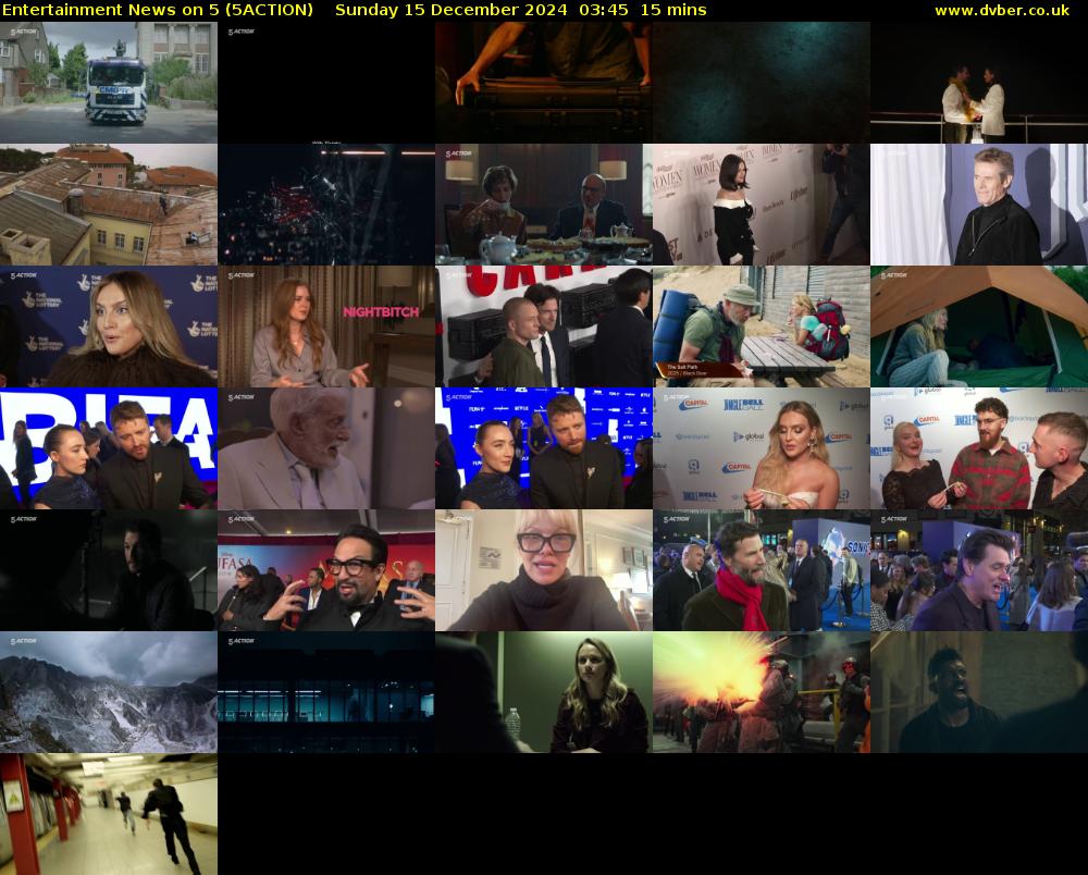 Entertainment News on 5 (5ACTION) Sunday 15 December 2024 03:45 - 04:00