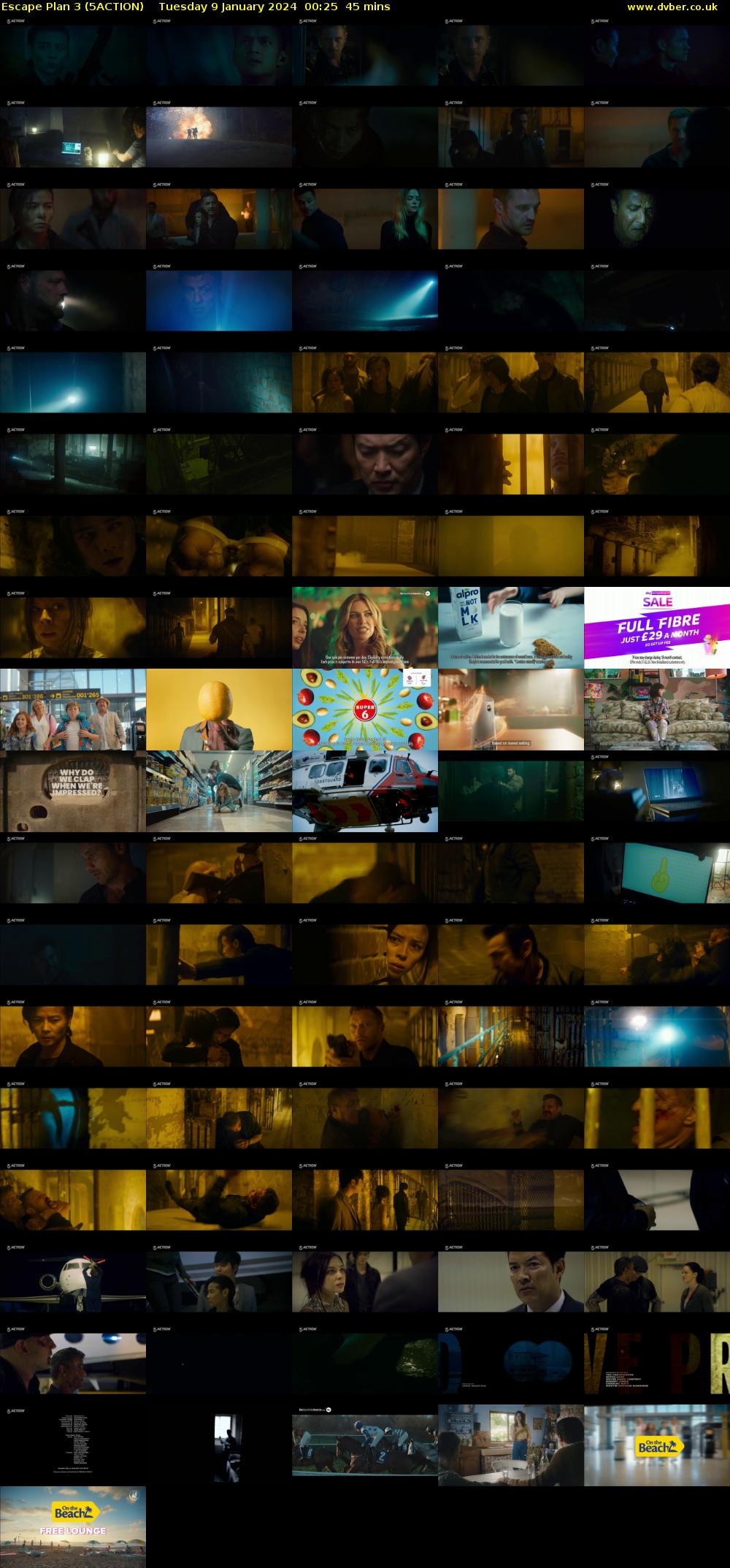 Escape Plan 3 (5ACTION) Tuesday 9 January 2024 00:25 - 01:10