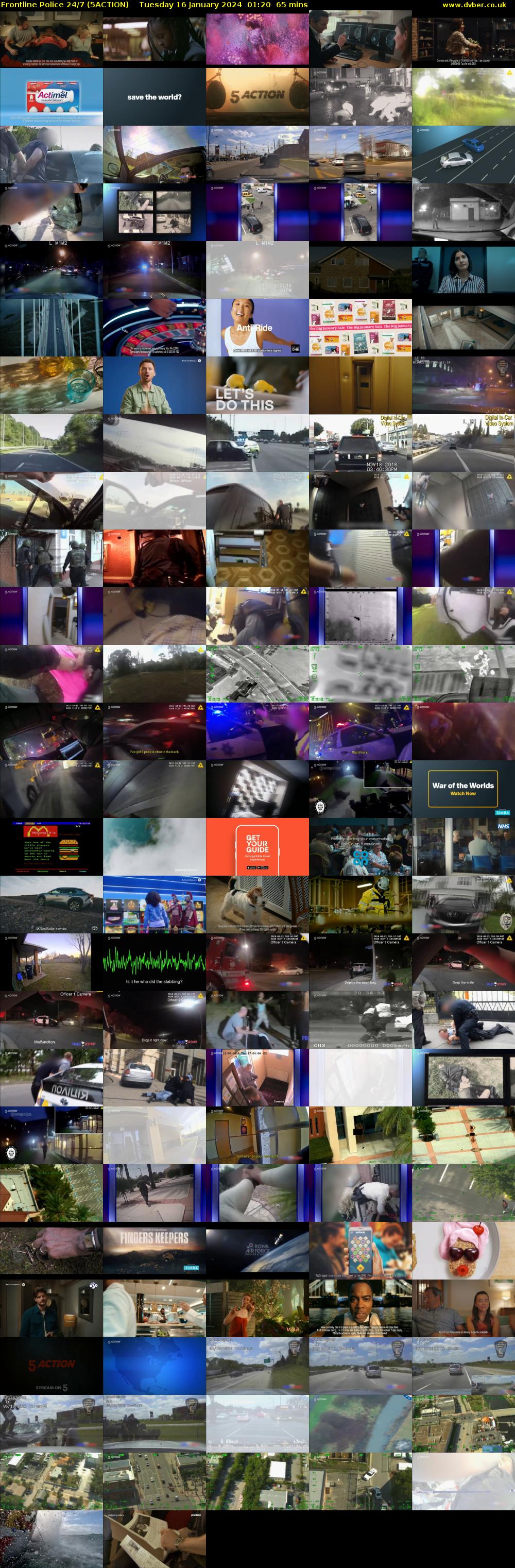 Frontline Police 24/7 (5ACTION) Tuesday 16 January 2024 01:20 - 02:25