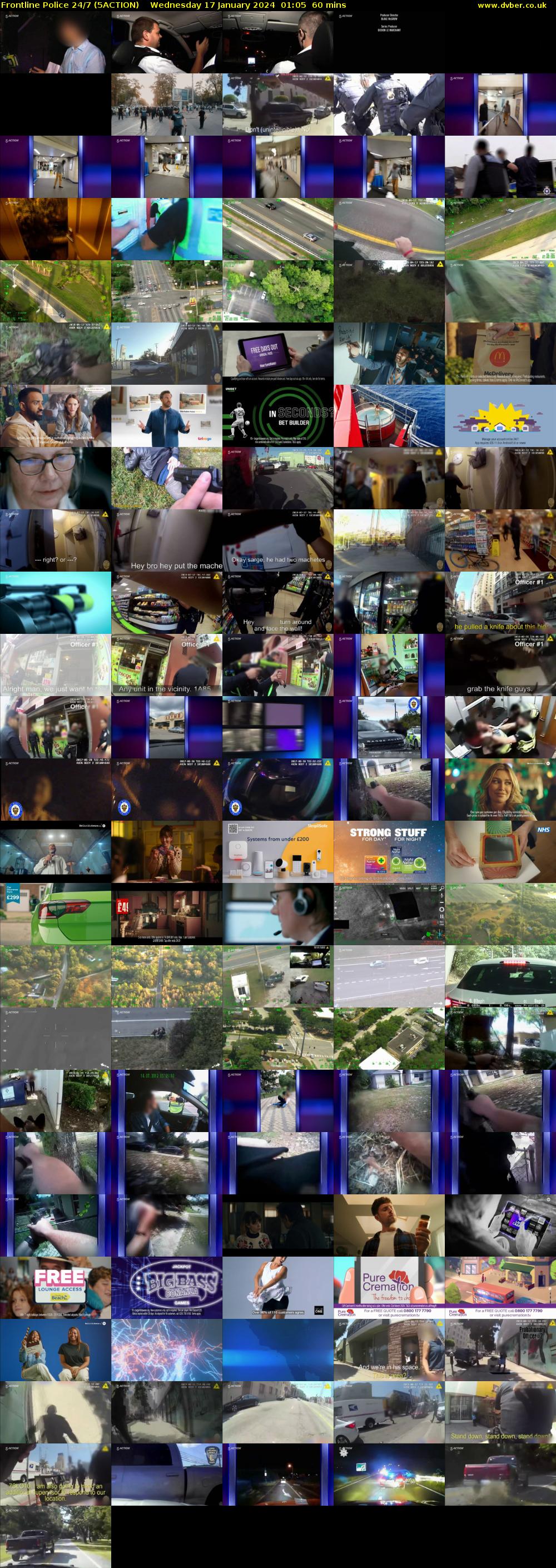 Frontline Police 24/7 (5ACTION) Wednesday 17 January 2024 01:05 - 02:05