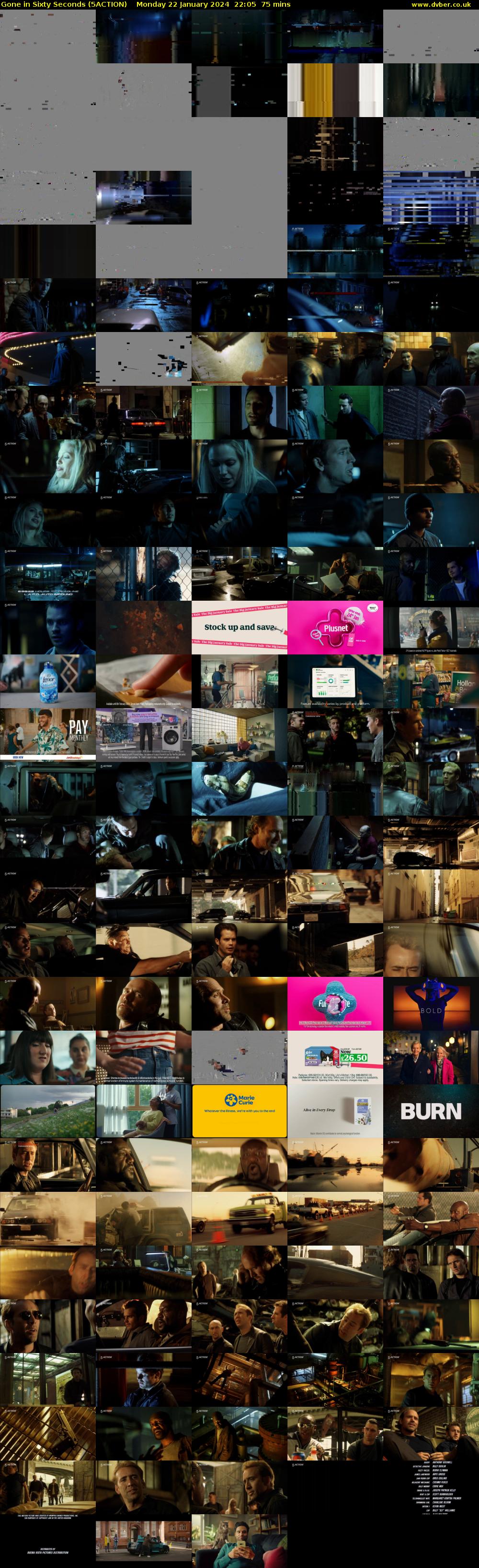 Gone in Sixty Seconds (5ACTION) Monday 22 January 2024 22:05 - 23:20