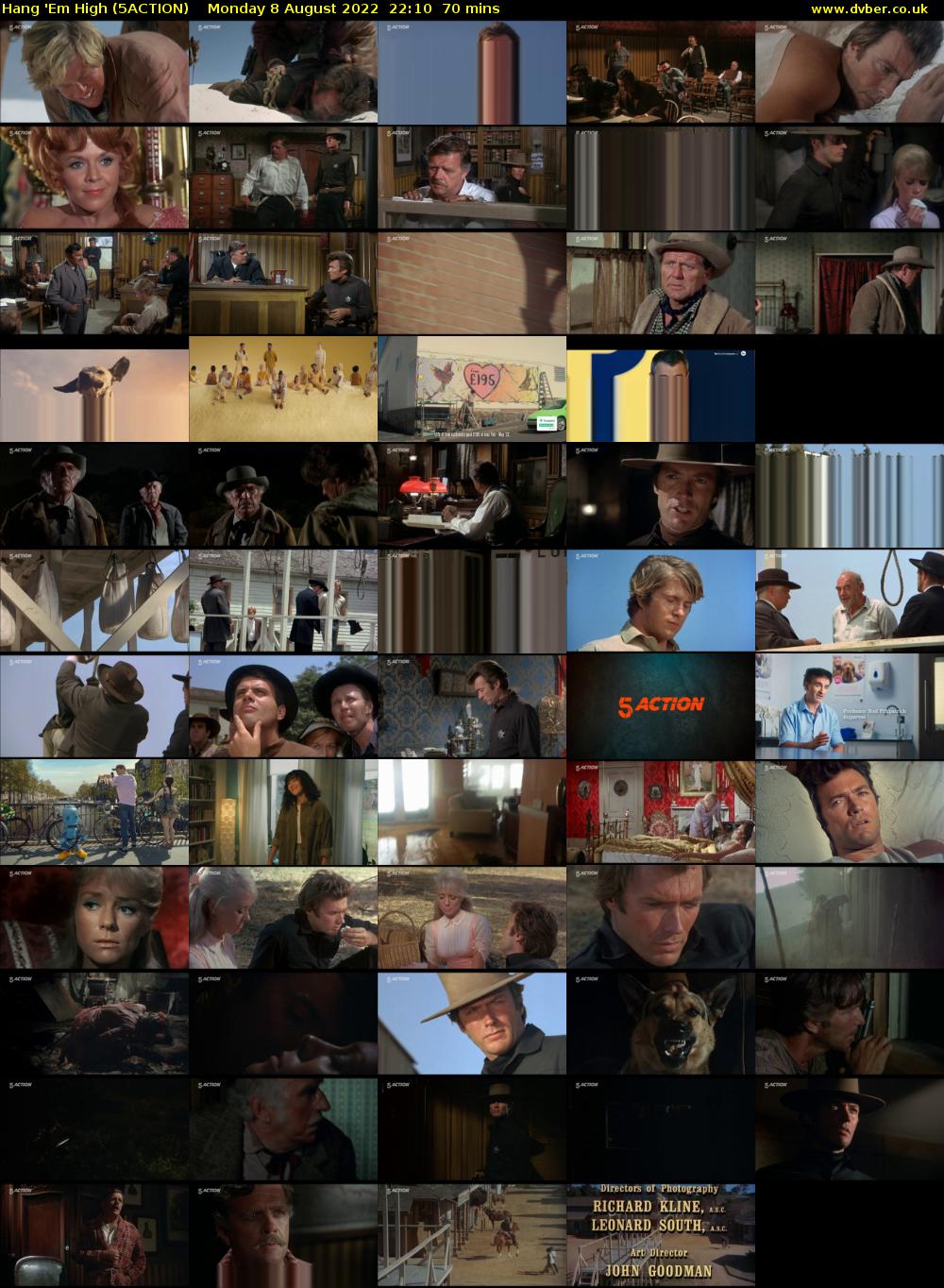 Hang 'Em High (5ACTION) Monday 8 August 2022 22:10 - 23:20