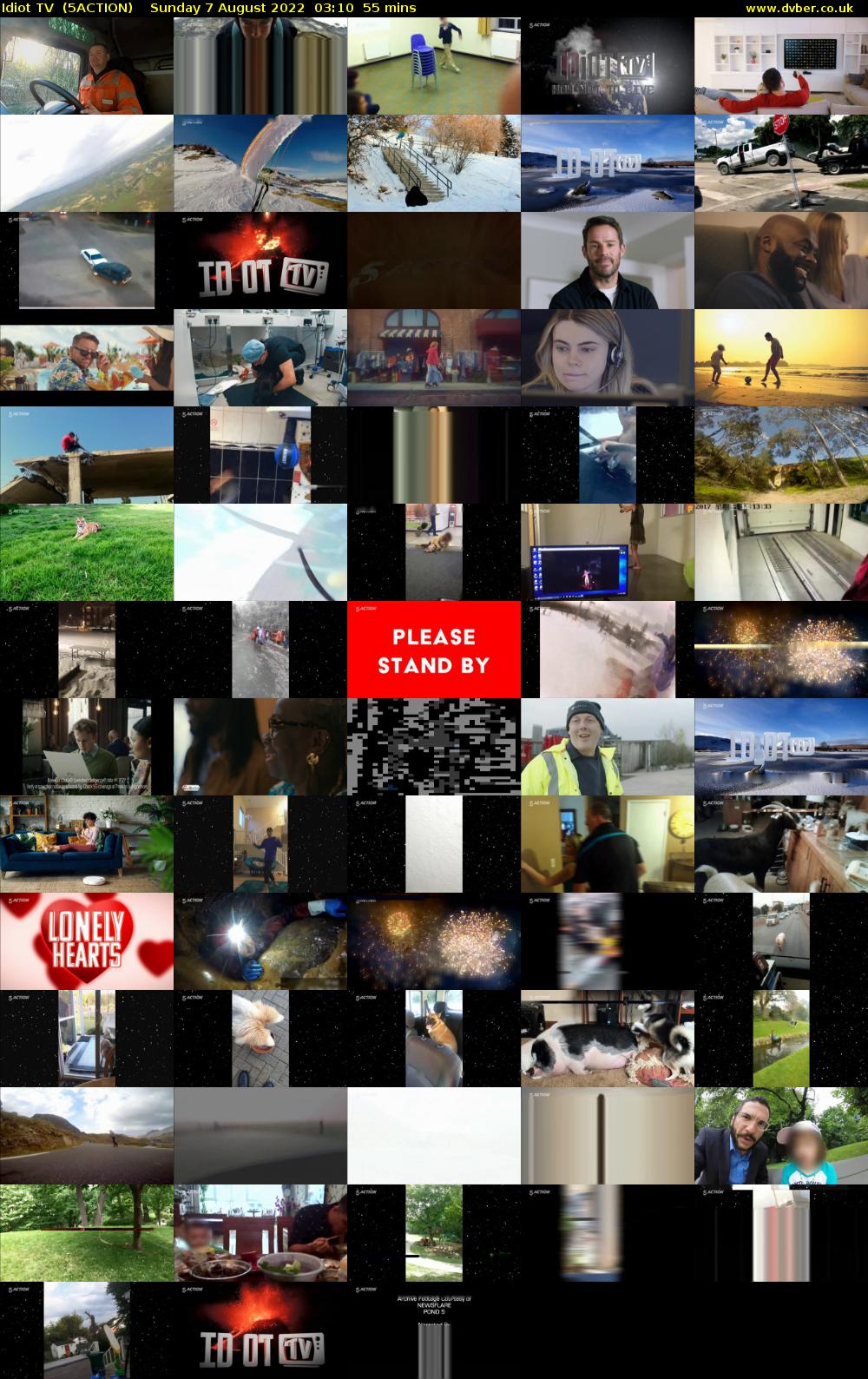 Idiot TV  (5ACTION) Sunday 7 August 2022 03:10 - 04:05