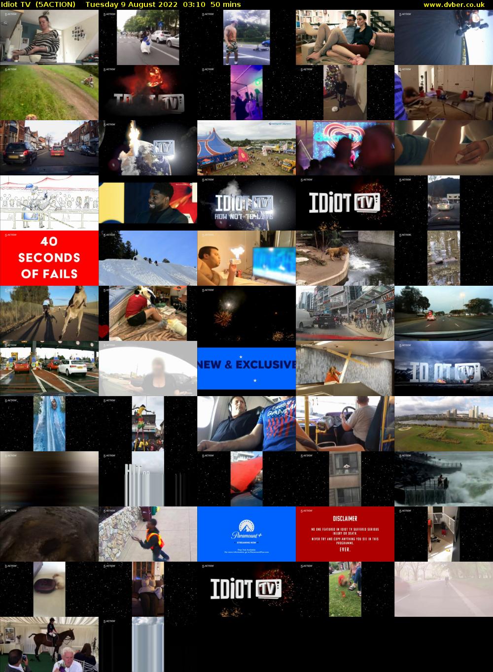 Idiot TV  (5ACTION) Tuesday 9 August 2022 03:10 - 04:00