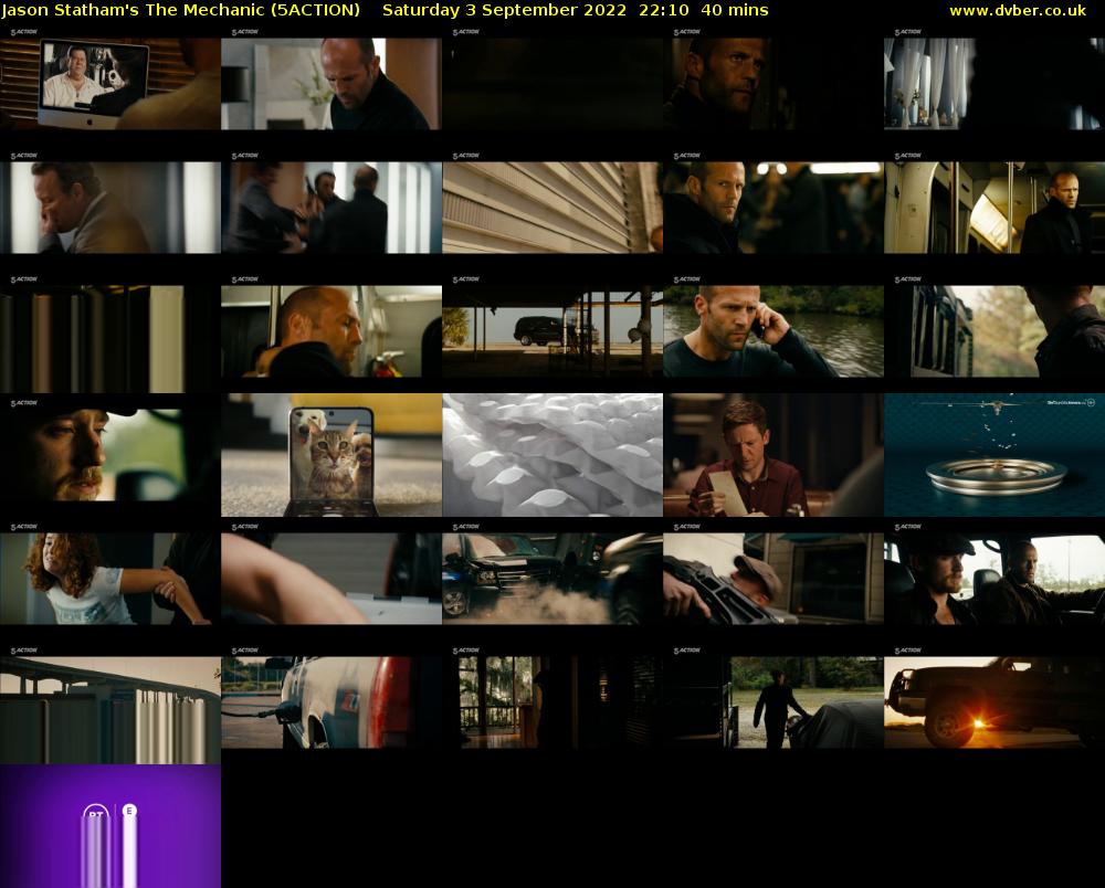 Jason Statham's The Mechanic (5ACTION) Saturday 3 September 2022 22:10 - 22:50
