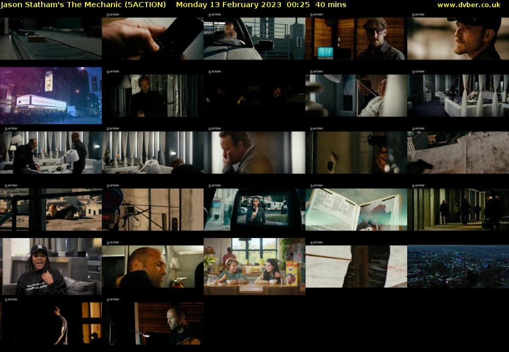 Jason Statham's The Mechanic (5ACTION) Monday 13 February 2023 00:25 - 01:05