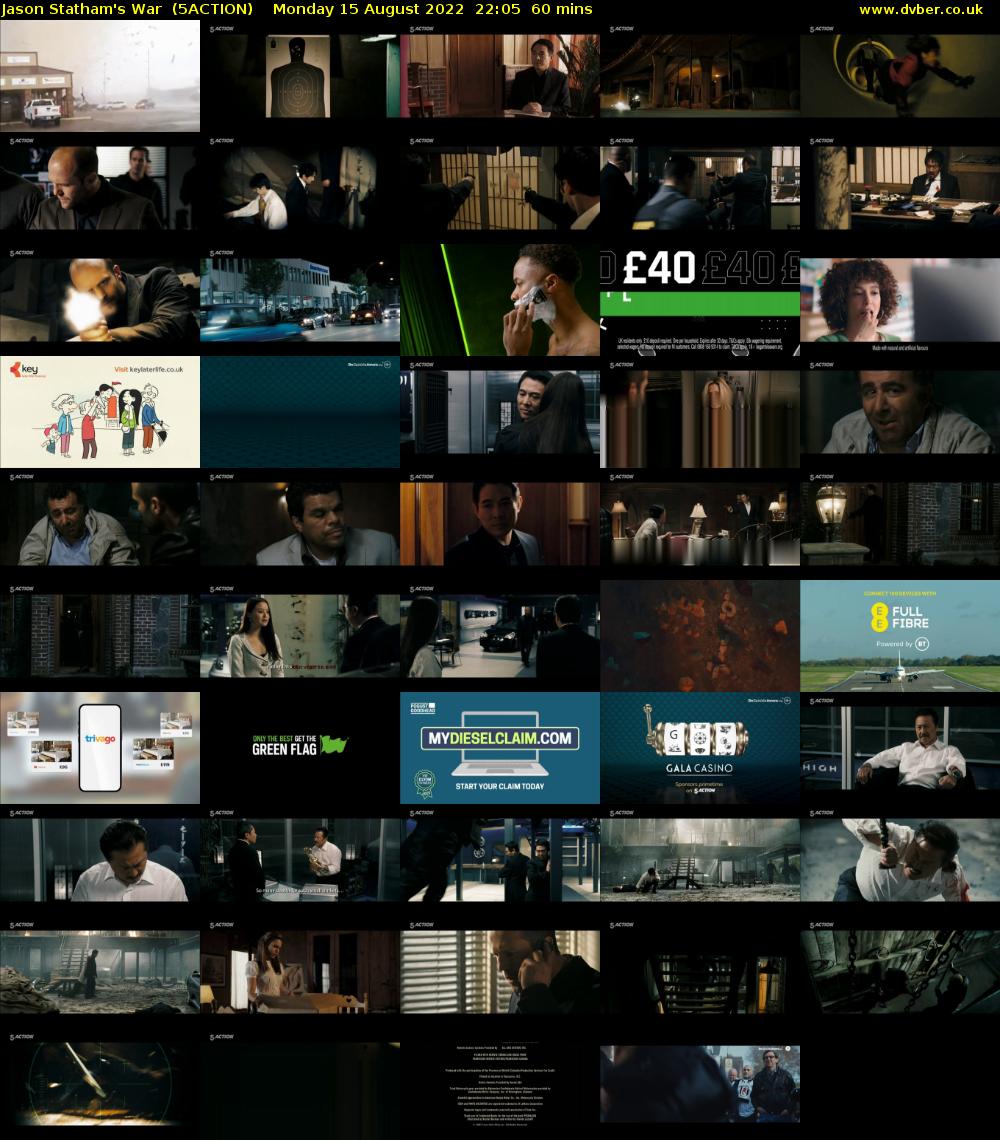 Jason Statham's War  (5ACTION) Monday 15 August 2022 22:05 - 23:05