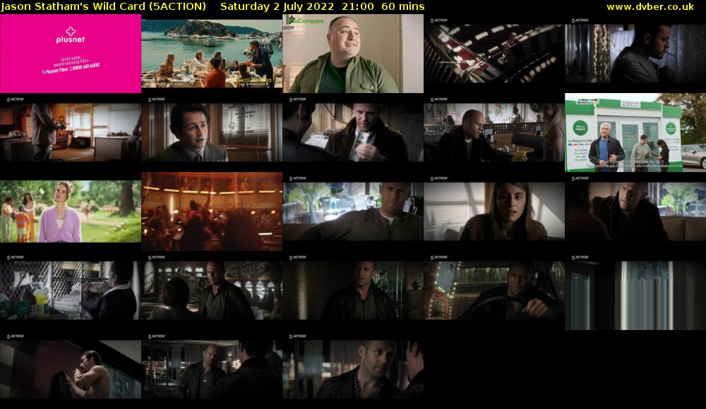 Jason Statham's Wild Card (5ACTION) Saturday 2 July 2022 21:00 - 22:00